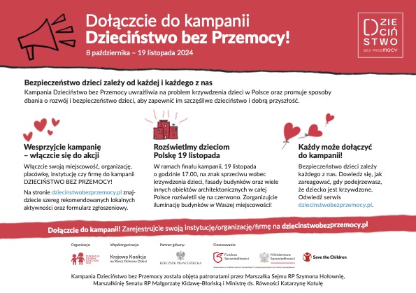 Ulotka "Dzieciństwo bez przemocy"